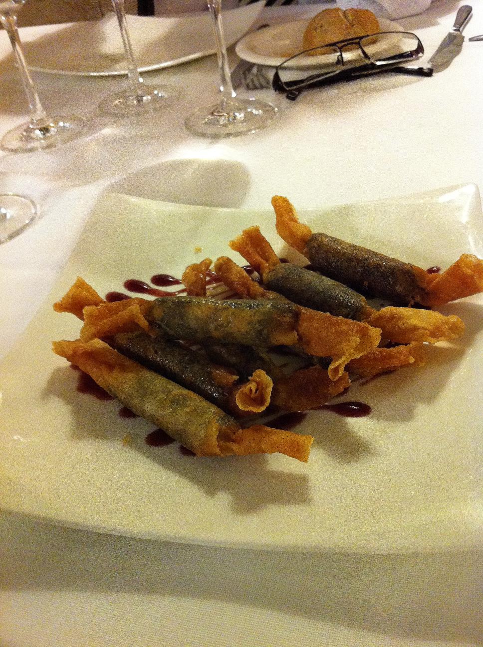 Restaurante en Oviedo Los "caramelos" de morcilla.